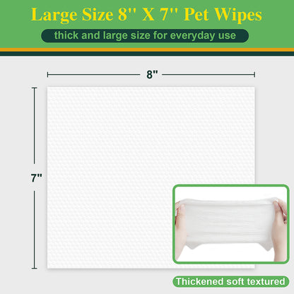 Cat Wipes Cleaning Fur, Extra Thick Dog Wipes for Paws and Butt Puppy Wipes, 8 Glove Wipes Included