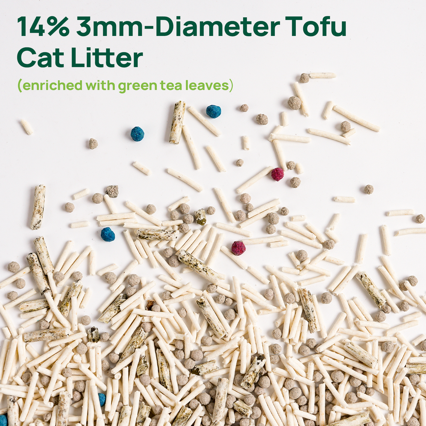 Mixed Tofu Cat Litter Clumping, Low Dust, Low Tracking, Ultra Absorbent and Fast Drying (9lbs×2bags)