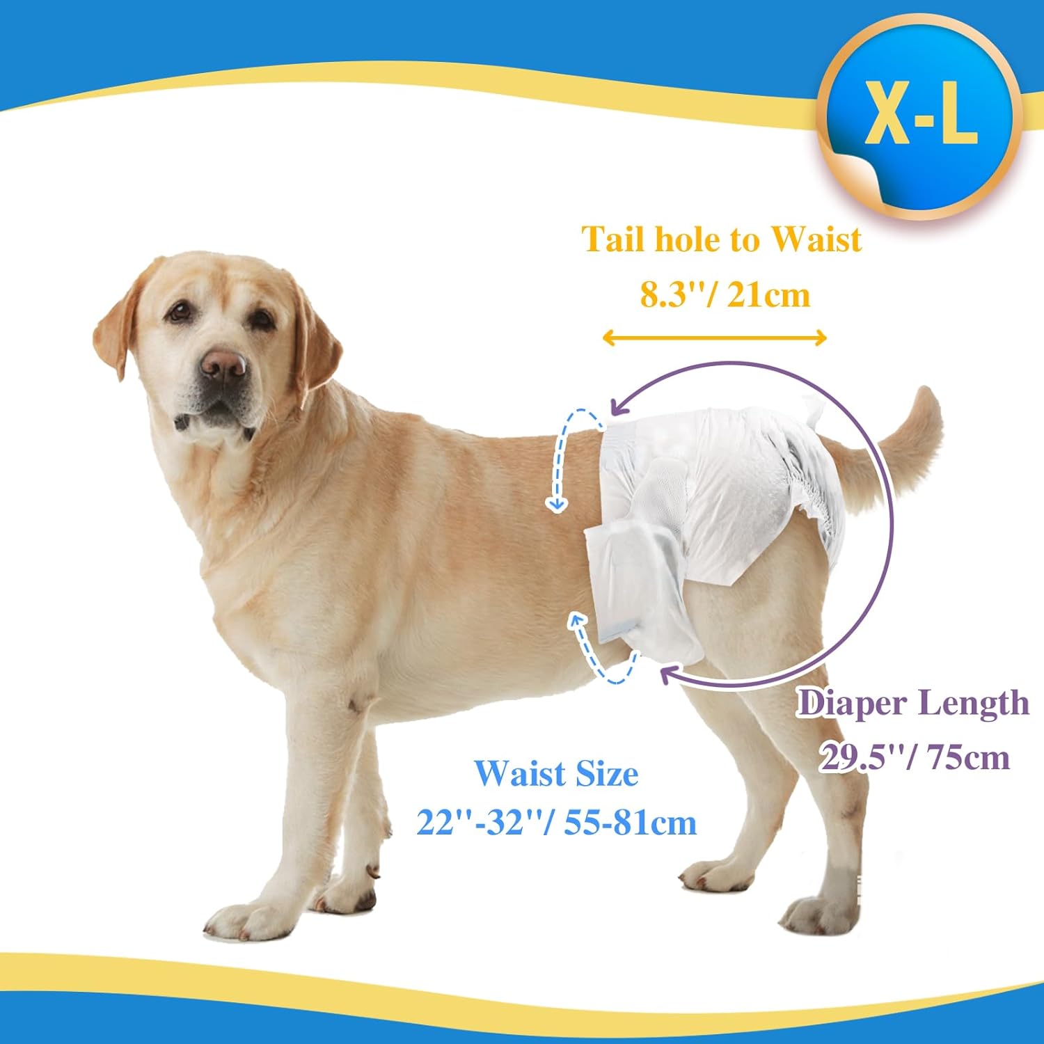 Female Dog Diapers 30 Count X Large Super Absorbent Disposable Dog Diapers Female with Flash Dry Leakproof