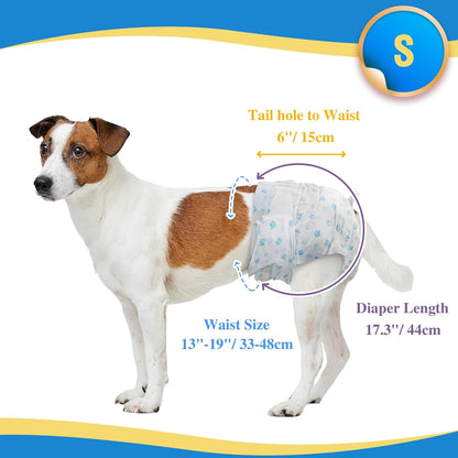 Dog Diapers Female | 30 Count (S)| Breathable & Adjustable Disposable Dog Diapers | Super Absorbent Puppy Diapers