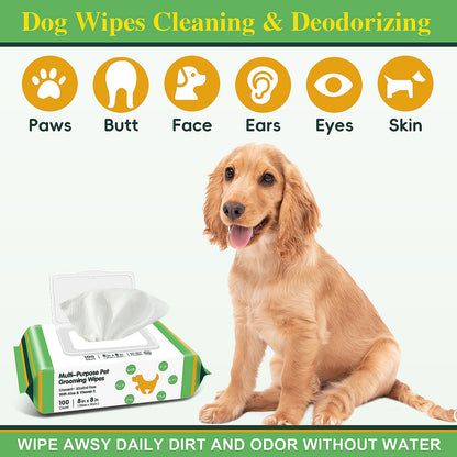 400 Unscented Dog Wipes Cat Wipes Cleaning Fur and Butt Big Doggie Wipes Doggy Wipes Bum Dog Ear Wipes