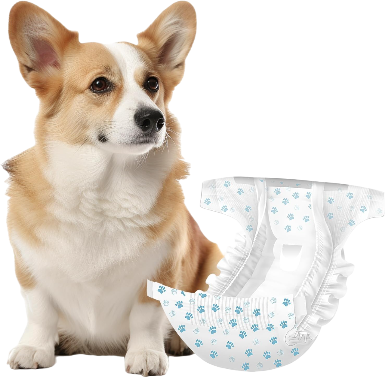 Dog Diapers Female | 30 Count (M)| Breathable & Adjustable Disposable Dog Diapers | Super Absorbent Puppy Diapers