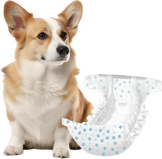 Dog Diapers Female | 30 Count (M)| Breathable & Adjustable Disposable Dog Diapers | Super Absorbent Puppy Diapers