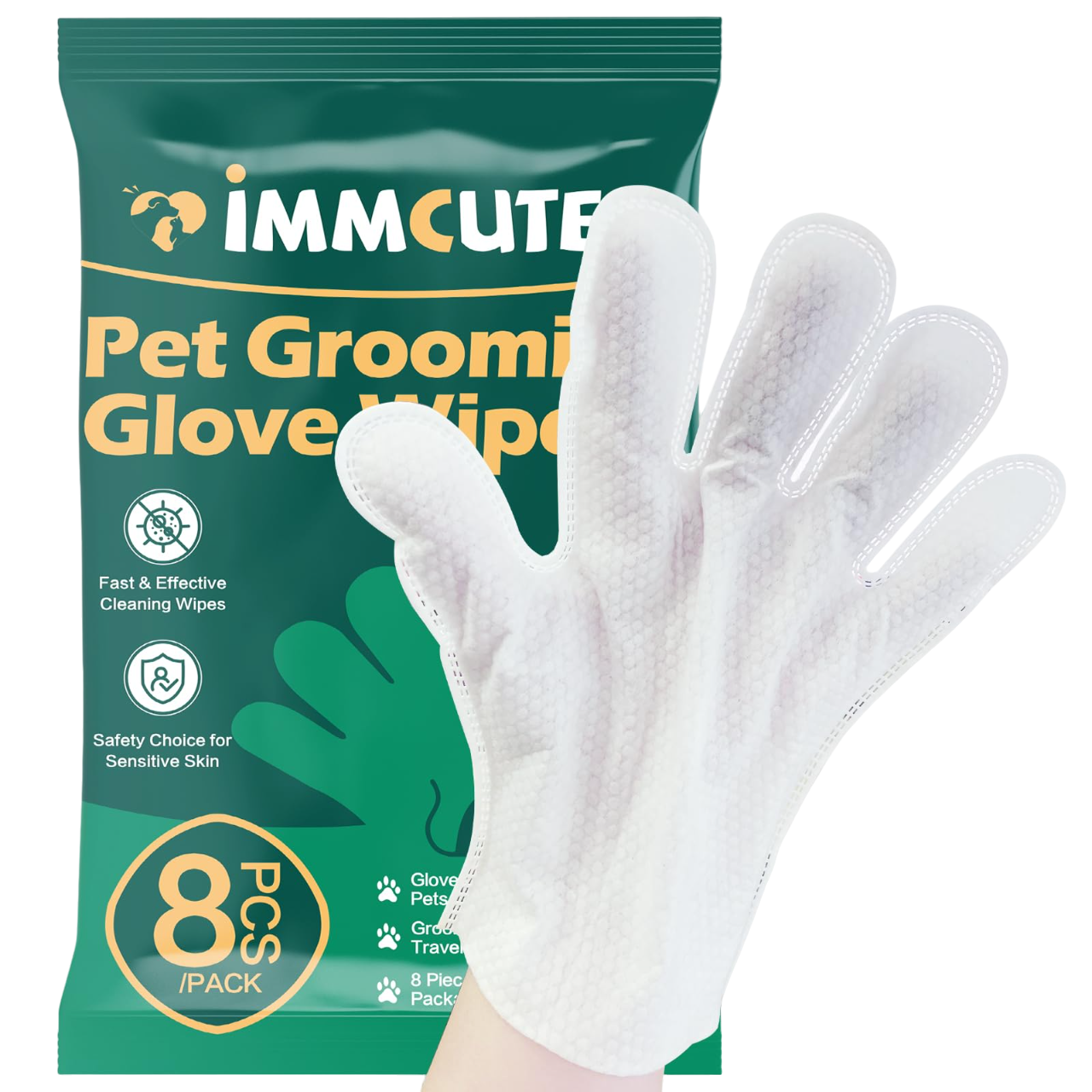 32 PCS Unscented Extra Thick Pet Bathing Wipes for Dogs & Cats, Dog Wipes Washing Gloves, Cleaning & Deodorizing